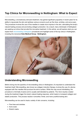 top clinics for microneedling in nottingham what