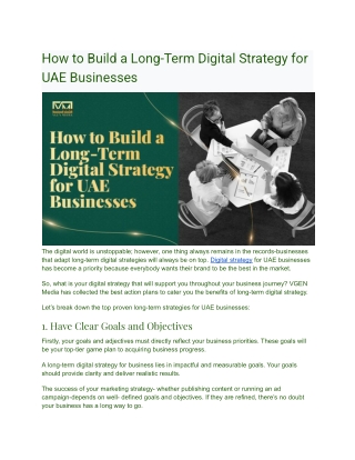 How to Build a Long-Term Digital Strategy for UAE Businesses