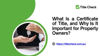 what is a certificate of title