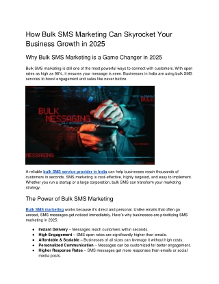 How Bulk SMS Marketing Can Skyrocket Your Business Growth in 2025
