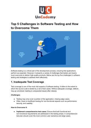 top 5 challenges in software testing