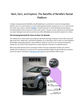 Rent, Earn, and Explore The Benefits of Rentifai’s Rental Platform