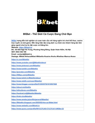 8KBet - Thế Giới Cá Cược Đang Chờ Bạn