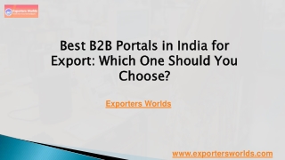 best b2b portals in india for export which