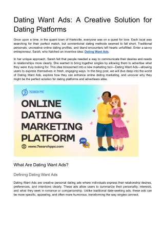 dating want ads a creative solution for dating