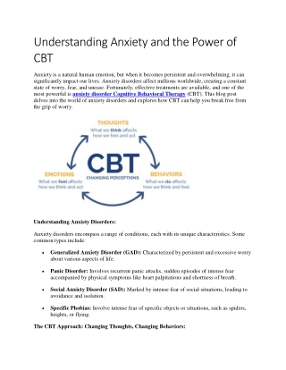 understanding anxiety and the power of cbt