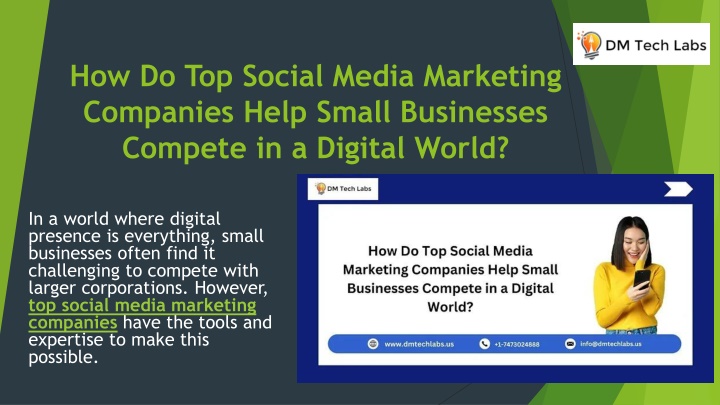 how do top social media marketing companies help small businesses compete in a digital world