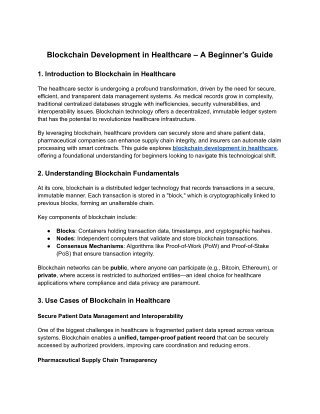 blockchain development in healthcare a beginner