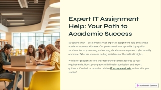 Expert IT Assignment Help: Your Path to Academic Success IT Assignment Help