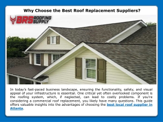 Why Choose the Best Roof Replacement Suppliers