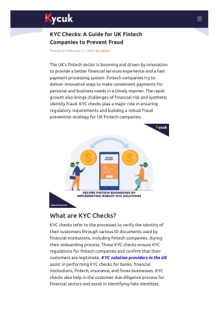 KYC Checks: A Guide for UK Fintech Companies to Prevent Fraud