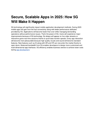 Secure, Scalable Apps in 2025: How 5G Will Revolutionize Mobile Development