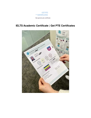 IELTS Academic Certificate | Get PTE Certificates