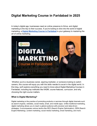 Digital Marketing Course in Faridabad