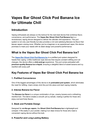 vapes bar ghost click pod banana ice for ultimate