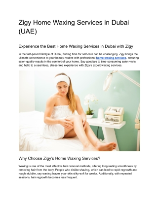 zigy home waxing services in dubai uae