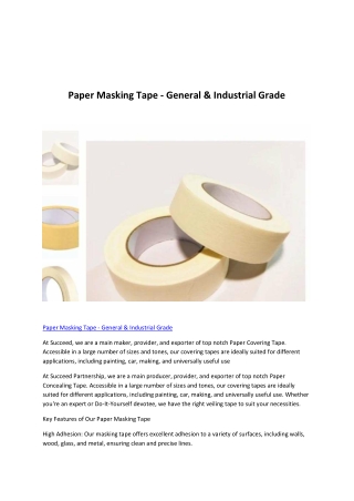 paper masking tape general industrial grade