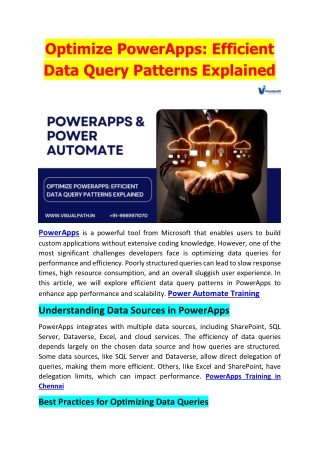 optimize powerapps efficient data query patterns