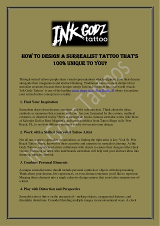 How to Design a Surrealist Tattoo That’s 100% Unique to You?