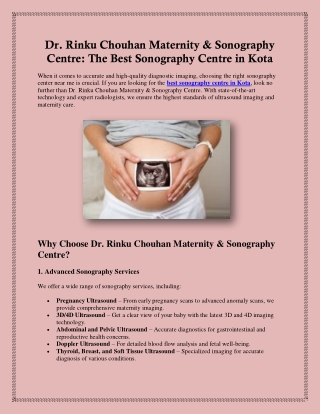 dr rinku chouhan maternity sonography centre