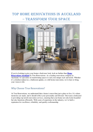 Top Home Renovations in Auckland – Transform Your Space!