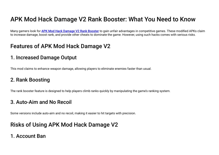 apk mod hack damage v2 rank booster what you need