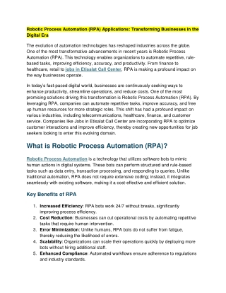 robotic process automation rpa applications