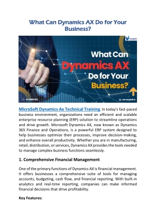 what can dynamics ax do for your what