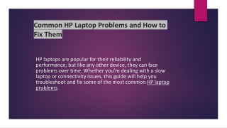 HP Laptop Problems and How to Fix Them