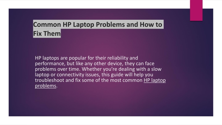 common hp laptop problems and how to fix them