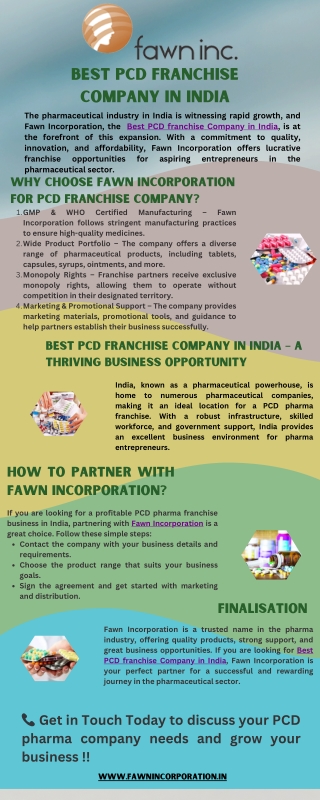 Best PCD franchise Company in India