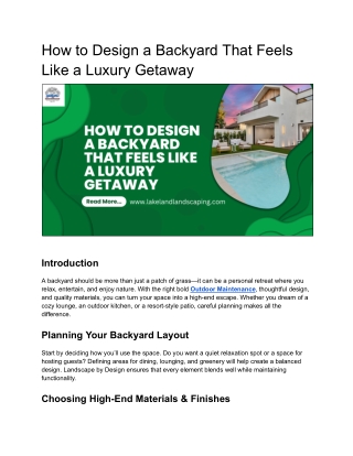 How to Design a Backyard That Feels Like a Luxury Getaway