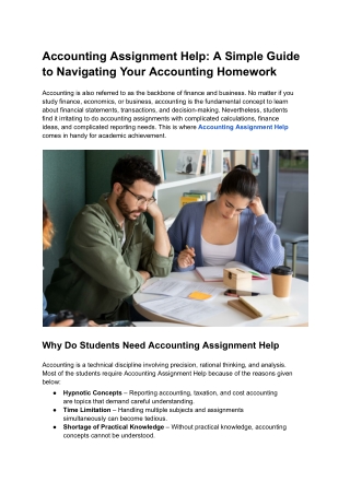 accounting assignment help a simple guide