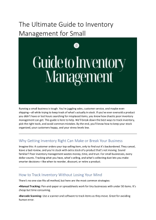 the ultimate guide to inventory management