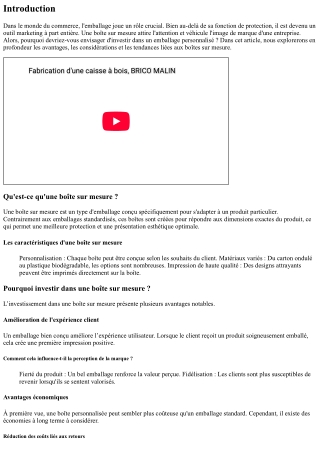 Boîte sur mesure : Pourquoi investir dans un emballage personnalisé ?