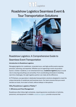 Roadshow Logistics Seamless Event