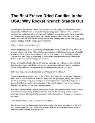 The Best Freeze-Dried Candies in the USA_ Why Rocket Krunch Stands Out