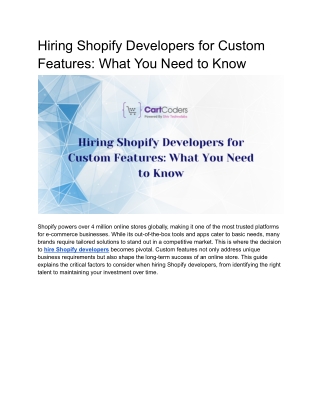 Hiring Shopify Developers for Custom Features_ What You Need to Know