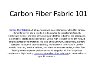 High-Performance Carbon Fiber Fabric | NitPro Composites