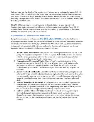 Best jn0-104 Practice Test to Pass on the First Try – DumpsArena