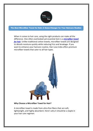 Buy Microfiber Towel for Hair – Reduce Frizz and Breakage