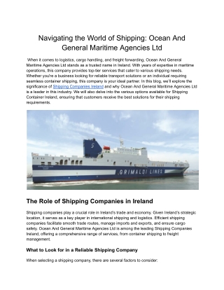 Efficient Ireland-Belgium Shipping Services