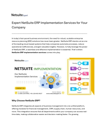 expert netsuite erp implementation services
