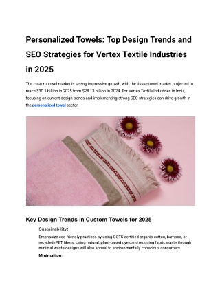 Personalized Towels: Top Design Trends and  SEO Strategies for VTI Towels