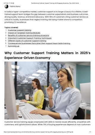 Transforming Customer Support Training with Engaging eLearning_ Your 2025 Guide