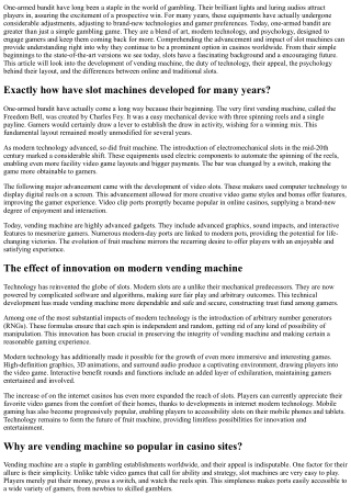 Slots -  Discovering the  Progress and Popularity of  Slot Machine Machines