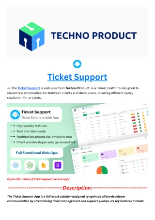 Ticket Support from Techno Product
