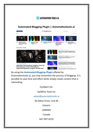 automated blogging plugin automationtools ai