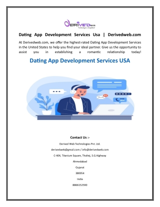Dating App Development Services Usa  Derivedweb.com