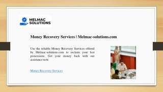 Money Recovery Services | Melmac-solutions.com